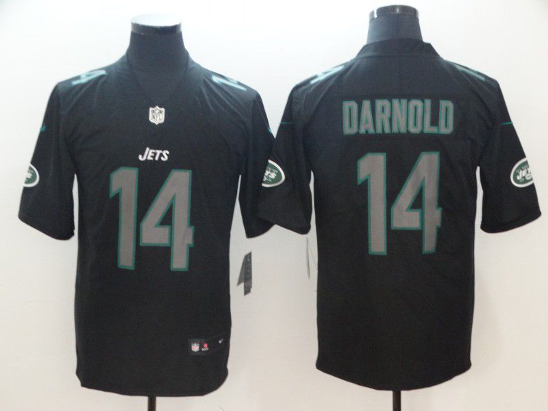 Men New York Jets #14 Darnold Nike Fashion Impact Black Color Rush Limited NFL Jerseys->denver broncos->NFL Jersey